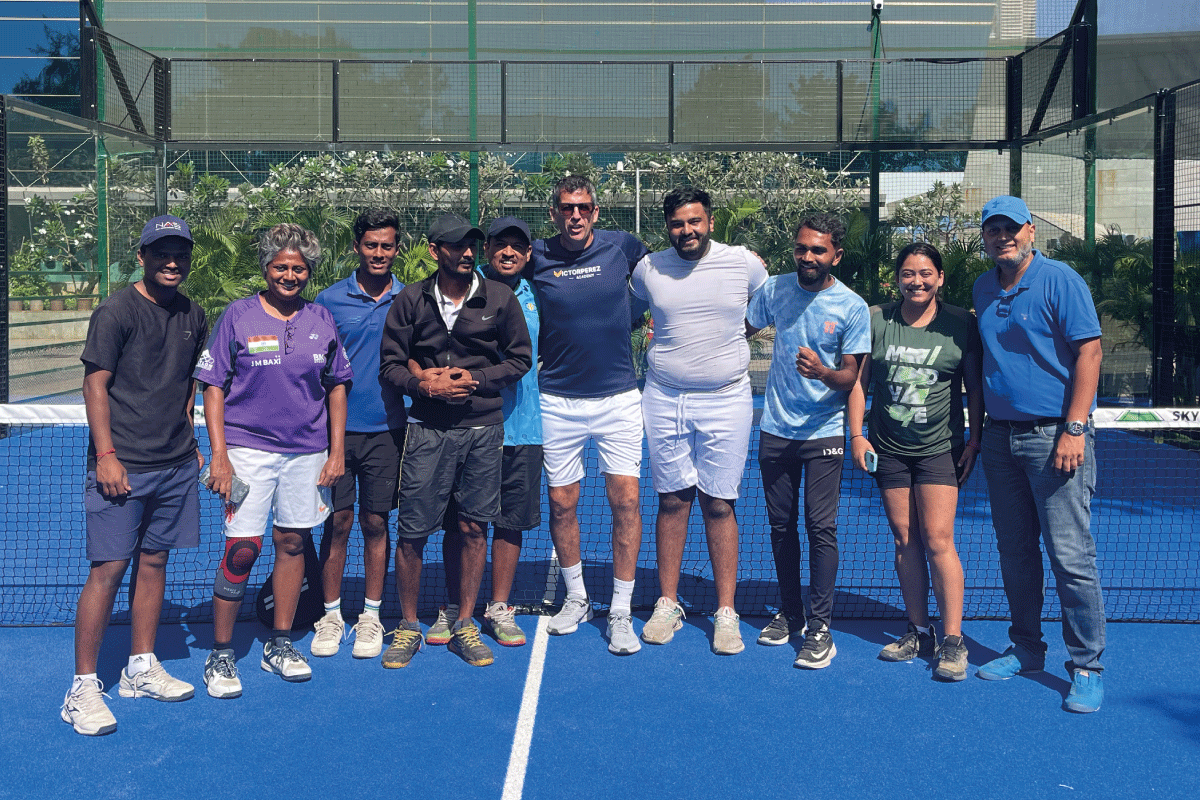 Victor Perez Padel leading a padel coach certification course in India